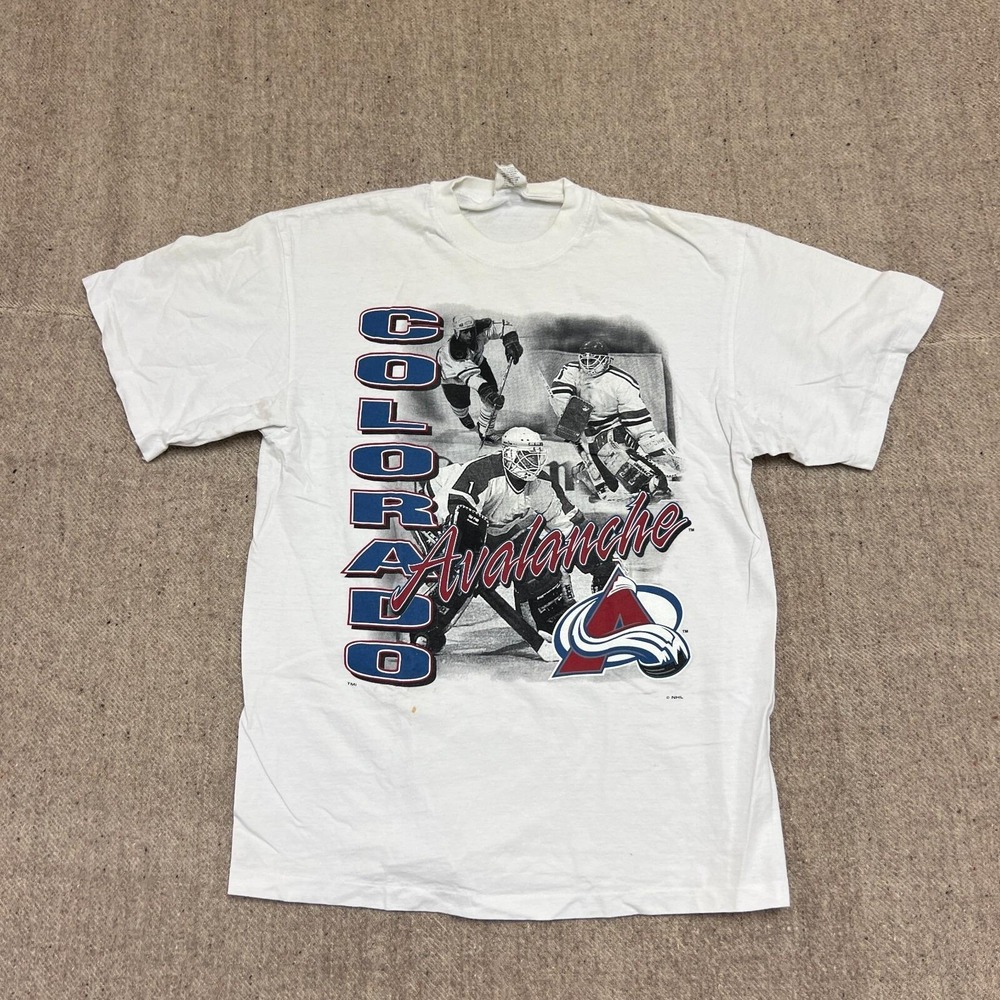 Vintage Colorado Avalanche Shirt Mens Medium White 1990s NHL